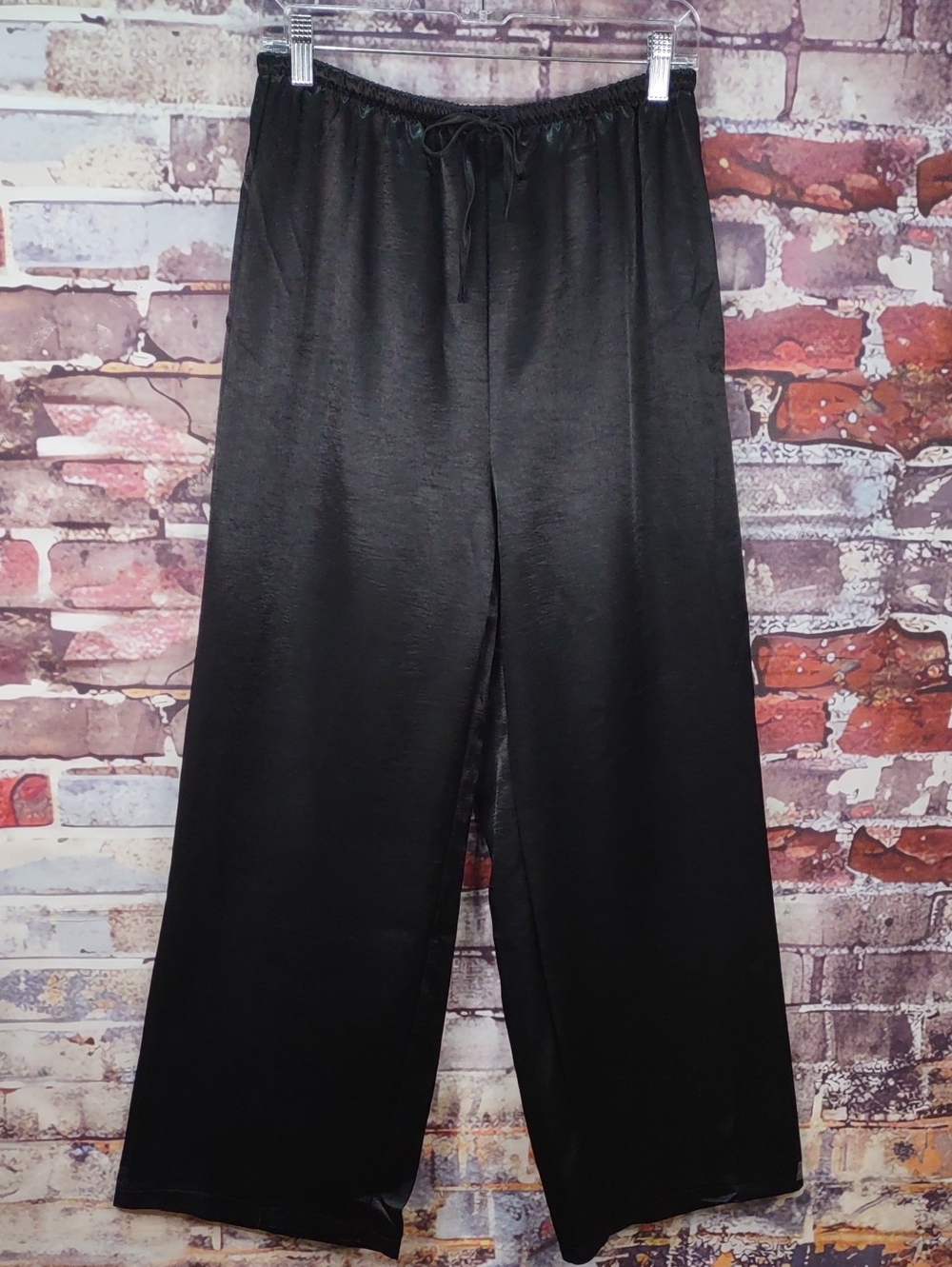 Wide-Leg Satin Pants